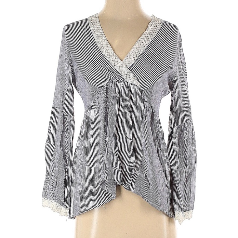 ANGIE Size Small Long Flared Sleeves with Stripe & Lace